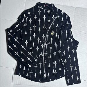 Lip Service Skull Dagger Print Jacket